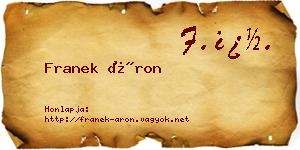 Franek Áron névjegykártya